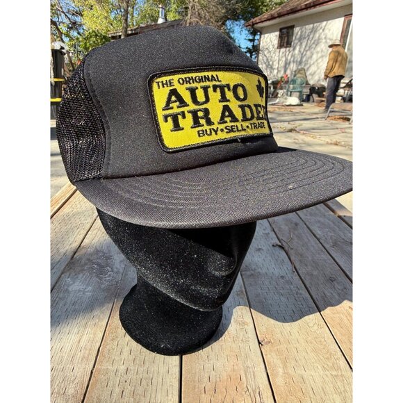 80s Auto Trader Original Snapback Cap Hat K-Brand Black Gold Patch Made in Korea - Picture 4 of 7